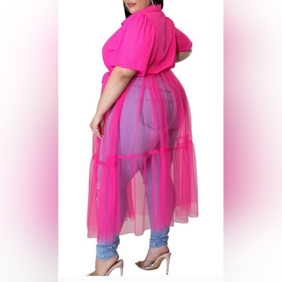 WOW couture Dresses & Skirts - Pink Sheer Overlay Skirt